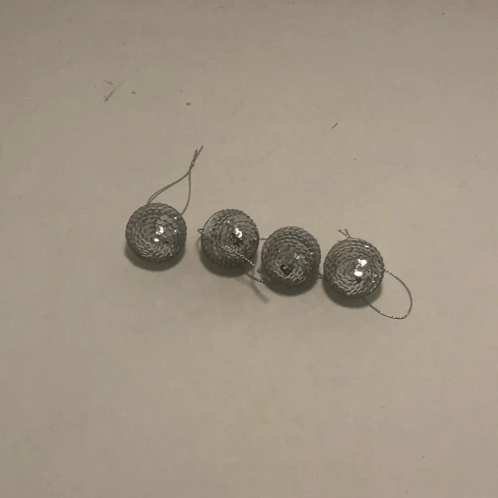Sequin Disco Ball  Ornaments - Set of 4